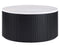 Colvin 36″ Round Castered White Marble Top Coffee Table, Black Finish