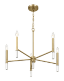 Courtyard Five Light Golden Brass Candle Light Chandelier 24"W × 17.75"H