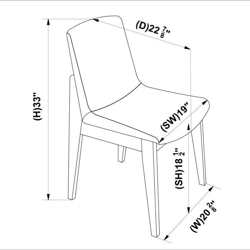 Crystal Dining Chair (Set of 2) Dark Grey