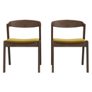 Dakota Dark Yellow Velvet Dining Chair (Set Of 2)