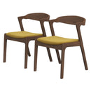 Dakota Dark Yellow Velvet Dining Chair (Set Of 2)