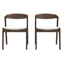 Dakota Mid-Century Modern Solid Wood Velvet Dining Chair (Set of 2) Black Leather