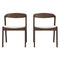 Dakota Mid-Century Modern Solid Wood Velvet Dining Chair (Set of 2) Black Leather