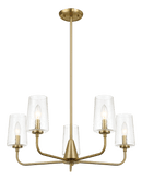 Dazzle Five Lights Chandelier With Clear Seeded Glass -Satin Brass