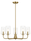 Dazzle Five Lights Chandelier With Clear Seeded Glass -Satin Brass