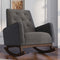 Demetrius Dark Grey Microfiber Solid Wood Rocking Chair