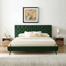 Dillon Velvet Platform Bed King / Blue