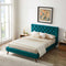 Dillon Velvet Platform Bed King / Blue