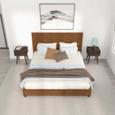 Donald Upholstered Platform Bed King / Cognac