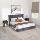 Donald Upholstered Platform Bed King / Cognac