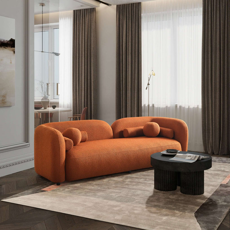 Donna Japandi Style Boucle Sofa Orange