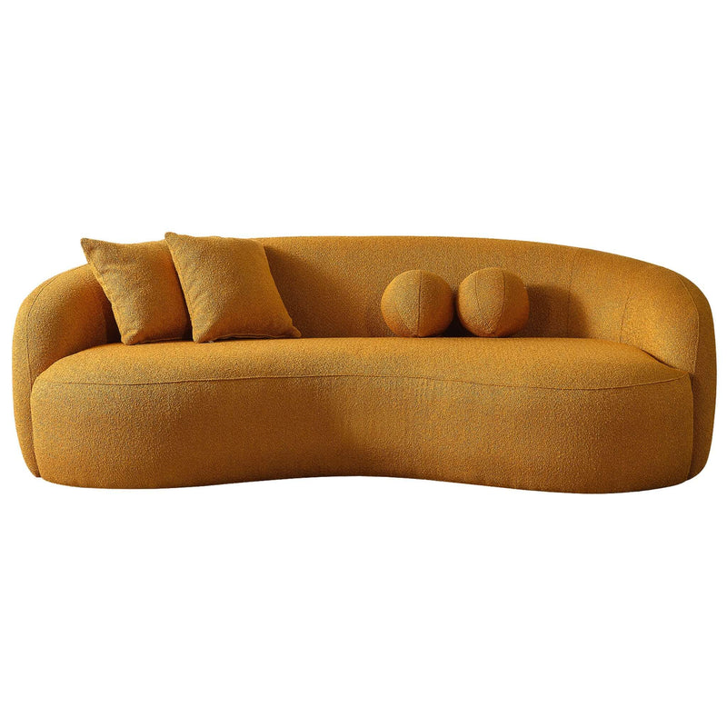 Blair Dark Yellow Curvy Boucle Sofa