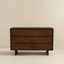 Dubrovnik Mid Century Modern Walnut Dresser With 6 Drawers