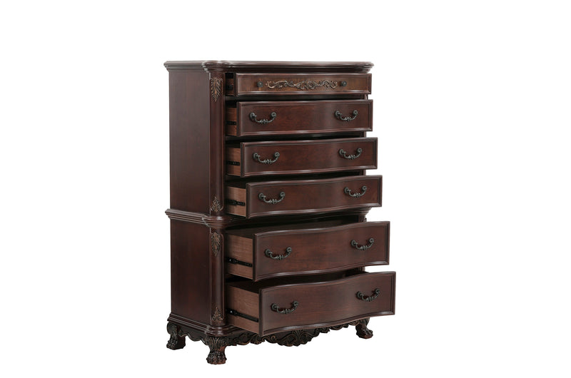 Deryn Park Cherry Sleigh Bedroom Set