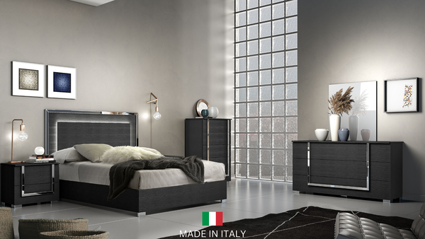 Antonella Collection (Black) LED Italian Bedroom Set