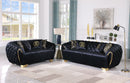 S2004 Mila Black Velvet Living Room Set