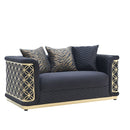 S3390 Riya Black Fabric Living Room Set