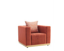 Rust Velvet Loveseat