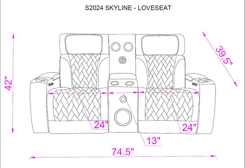 S2024 Skyline (Beige) Reclining Living Room Set