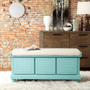 Woody Antique Teal Lift Top Storage Bench