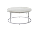 Echo White Marble Top Round Cocktail Table