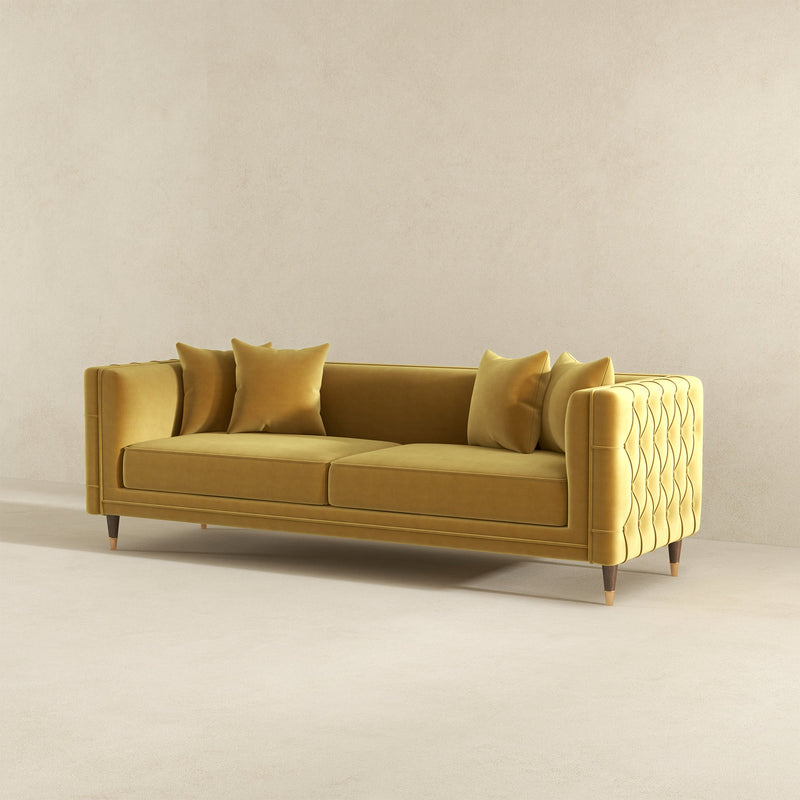 Edward Sofa (Mustard Velvet)