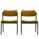 Edwin Mid Centruy Modern  Dining Chair  Set of 2 Black Leather