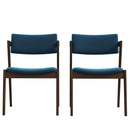 Edwin Mid Centruy Modern  Dining Chair  Set of 2 Black Leather