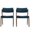 Edwin Mid Centruy Modern  Dining Chair  Set of 2 Black Leather