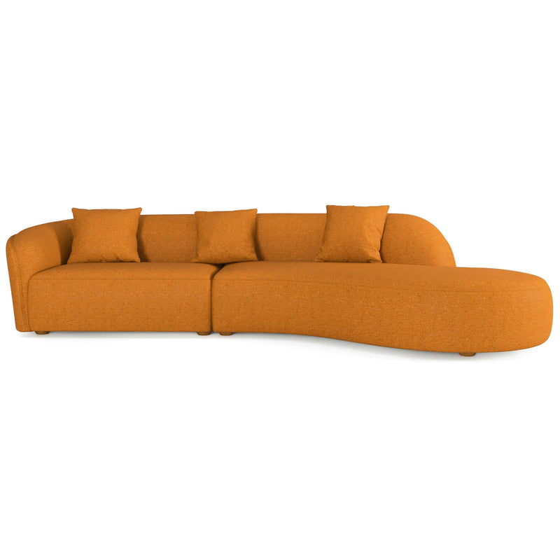 Elijah Dark Yellow Velvet Curvy Sectional