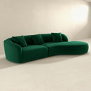 Elijah Green Velvet Curvy Sectional