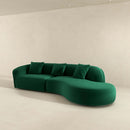 Elijah Green Velvet Curvy Sectional