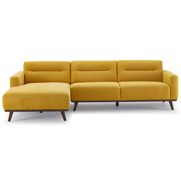 Ella Dark Yellow Linen LAF Chaise Sectional