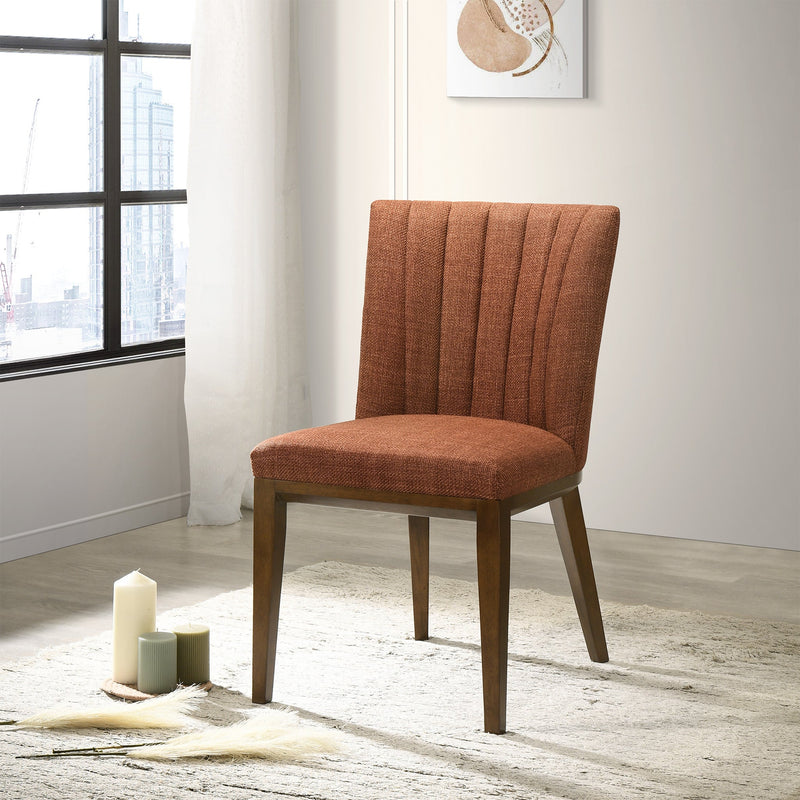 Elmwood Orange Fabric Dining Chair (Set Of 2)