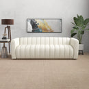 Clara Beige Boucle Channel Tufted Sofa