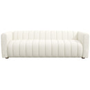 Clara Beige Boucle Channel Tufted Sofa