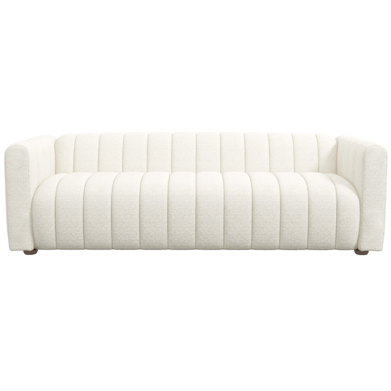 Clara Beige Boucle Channel Tufted Sofa