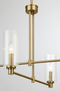 Enigma Four Lights Chandelier With Clear Ribbed Glass -Satin Brass