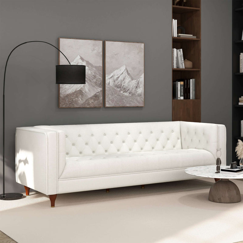 Houston Beige Boucle Luxury Chesterfield Sofa