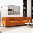 Houston Burnt Orange Velvet Luxury Chesterfield Sofa