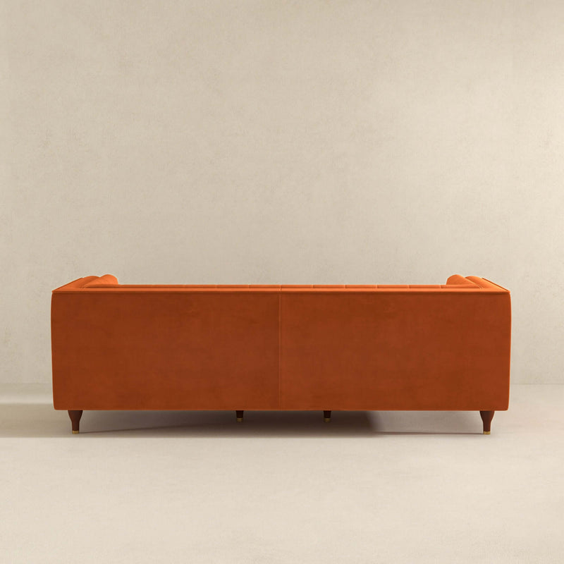 Houston Burnt Orange Velvet Luxury Chesterfield Sofa