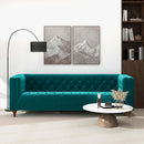 Houston Teal Velvet Luxury Chesterfield Sofa