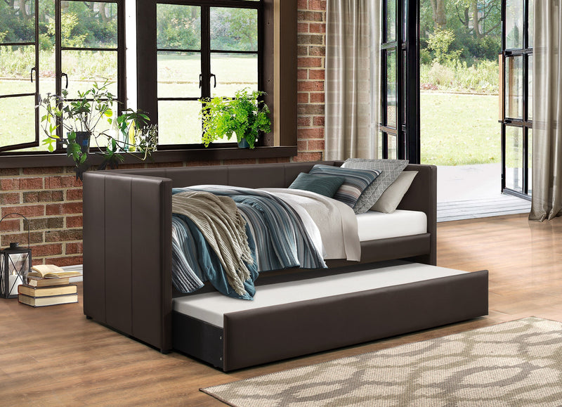 Adra Dark Brown Daybed with Trundle