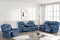 Galveston Blue - 3pc Oversized Reclining Living Room Set