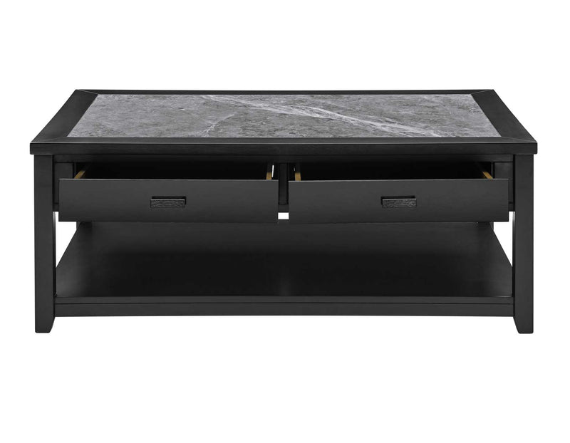 Garvine Sintered Stone Coffee Table with Casters