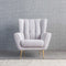 Gianna Light Grey Tufted French Boucle Armchair