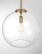 Gleam Single Light Pendant Lamp With Clear Globe Glass - Satin Brass