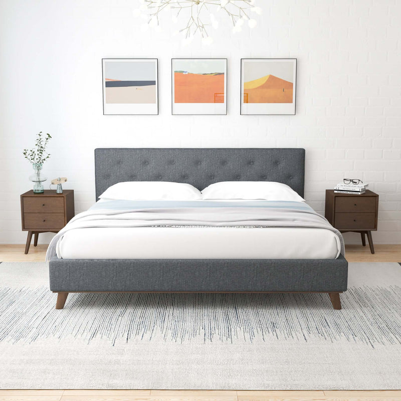 Graceville Dark Grey Platform Bed Queen