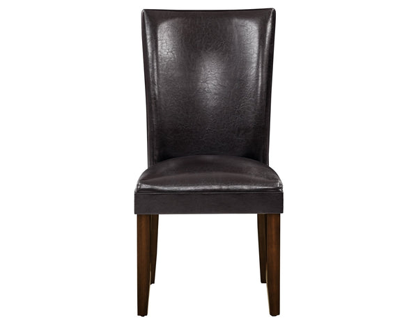 Hartford Vegan Leather Side Chair, Brown, Set of 2