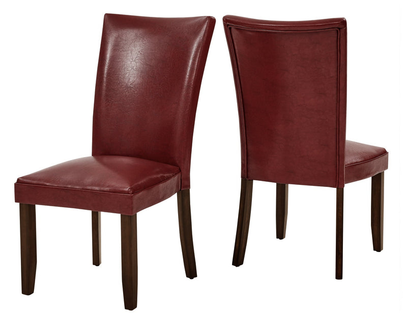 Hartford Vegan Leather Side Chair, Red, Set of 2